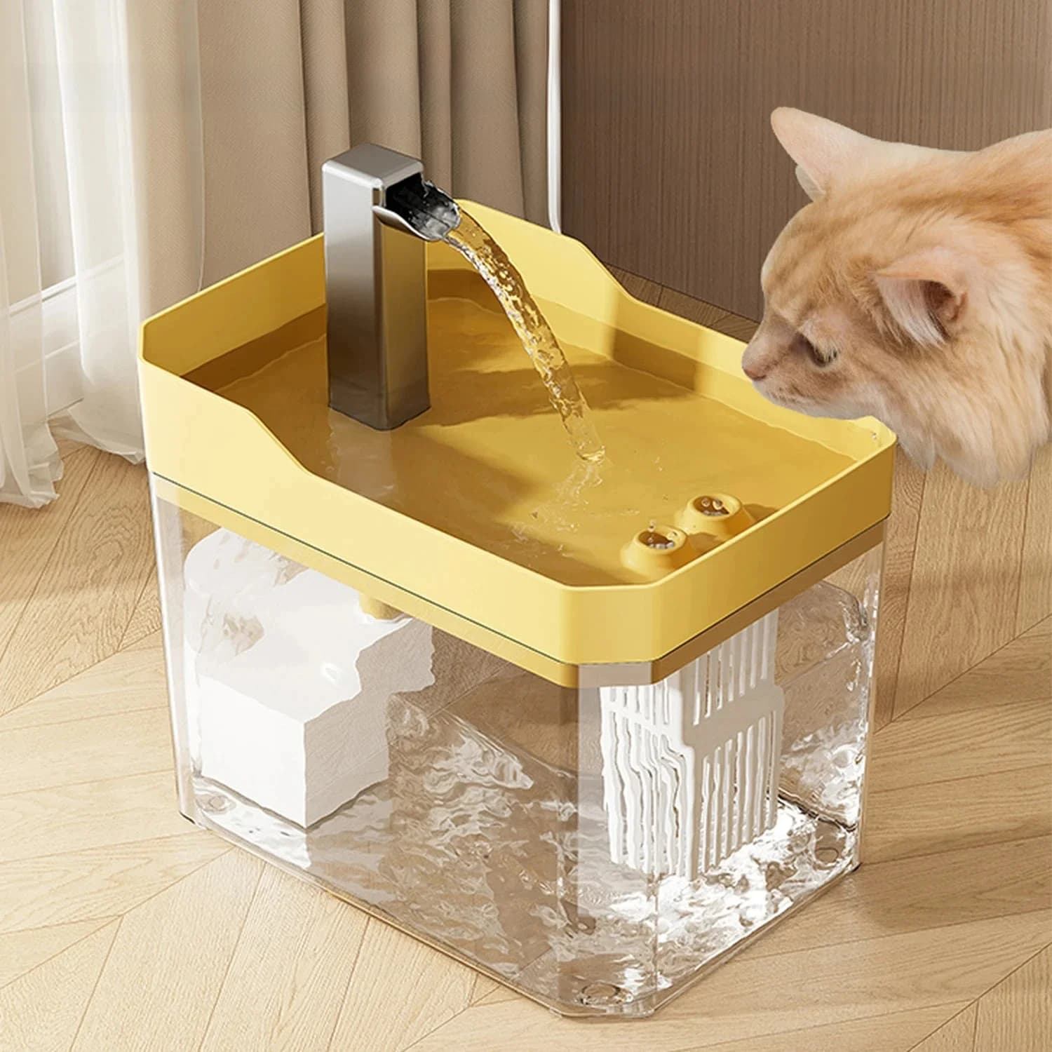 Kat Waterfontein Auto Filter Transparante Kat Drinker USB Anti-Droog Brandende Recirculeren Filteren Waterdispenser met Pomp