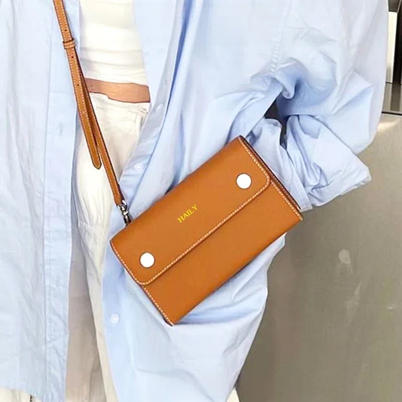 Luxe Echt Lederen Schoudertas Custom Initialen Vrouw Grote Capaciteit Cross-Body Tas Merk Telefoon Tassen Handtas Dame Portemonnee