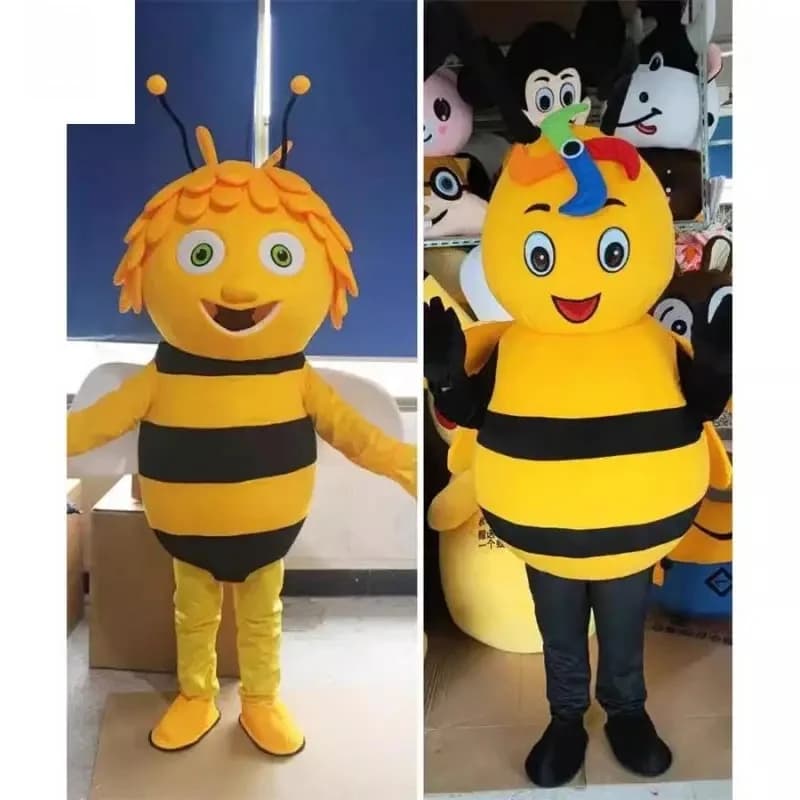 Bee Mascotte Cosplay Kostuum Pluche Cartoon Volwassen Fancy Dress Halloween Reclame Carnaval Party Suits Wandelprestaties Props