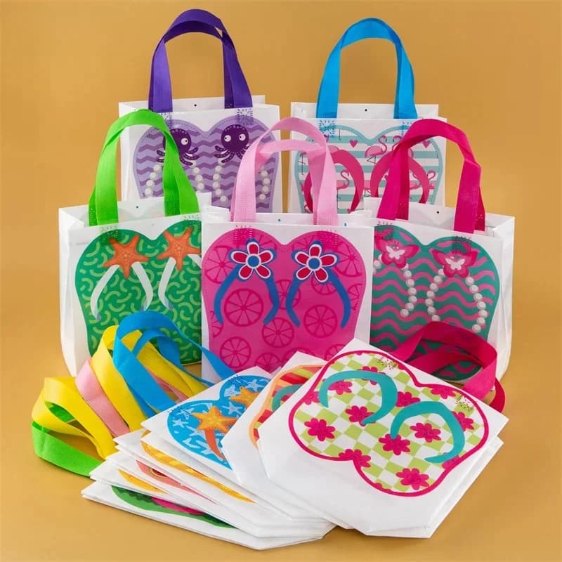 Stobag, Slipper Stijl Patroon, Strand, Spelen, Vergadering, Kinderen, Feest, Zomer, Waterdicht, Niet-Geweven Draagbare Draagtas, Boodschappentas,