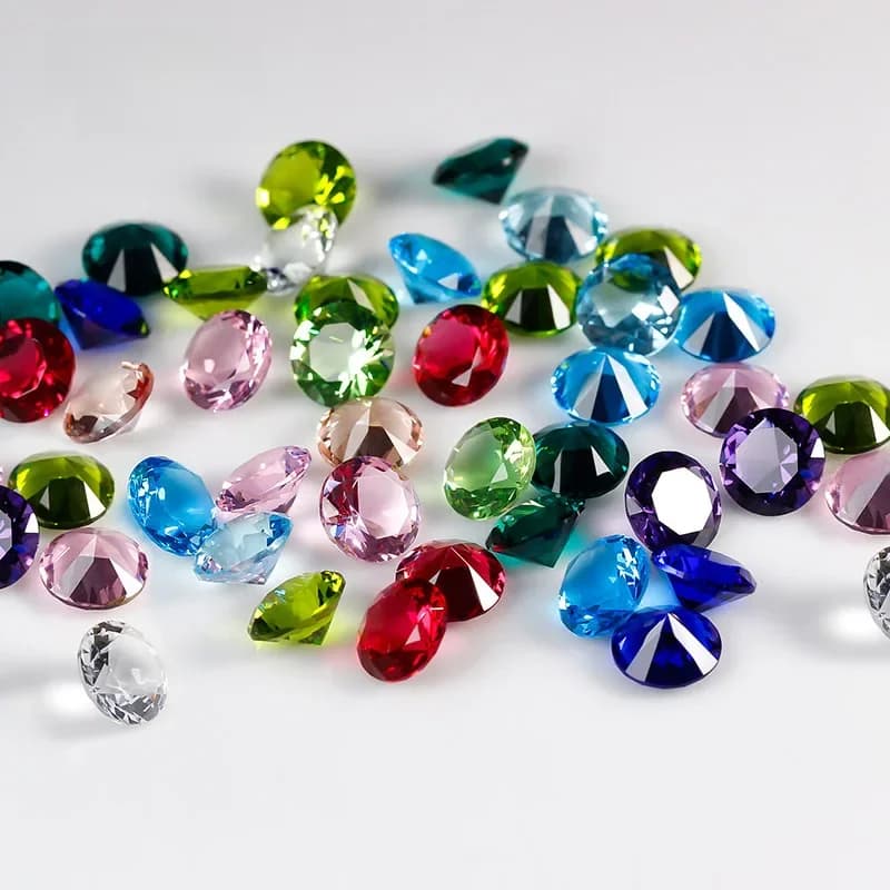 Gekleurde Glazen Kraal 50 Stks/partij 3.0 ~ 12Mm Diverse Kleur Losse Glazen Steen Ronde Briljant Geslepen Glas Synthetische Gems steen Voor Sieraden
