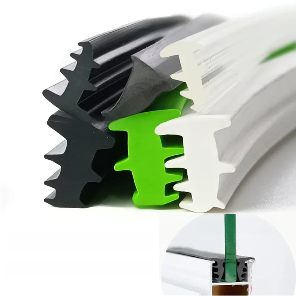 1/2/3/5M Drie T-Type Zegelstrip Aluminiumlegering Deur En Raam Glas Vaste Accessoires Siliconen Rubber De Kaartsleuf Gap Vuller