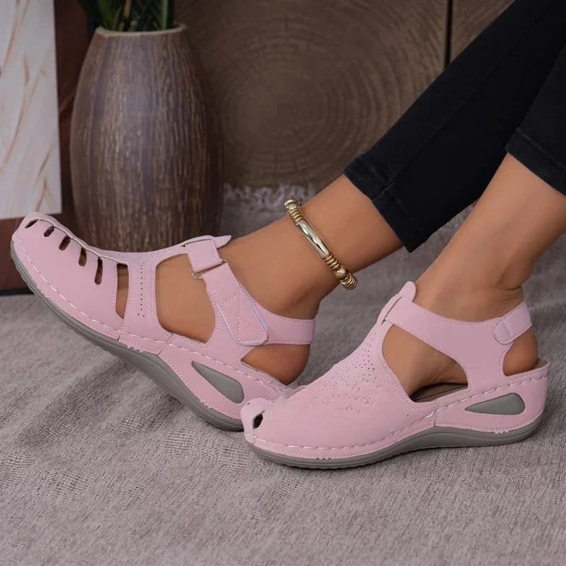 ​ ​ 2025 Nieuwe dames peep-toe enkelband sandalen zomer blokhak mode schoenen 11 kleuren beschikbaar ​