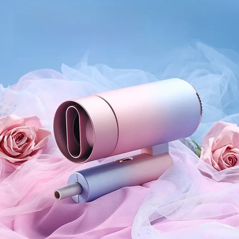 Nieuwe Mini Föhn High Power Sneldrogende Blauw Licht Ion Mute Opvouwbare Veiligheid Hamer Handig Föhn