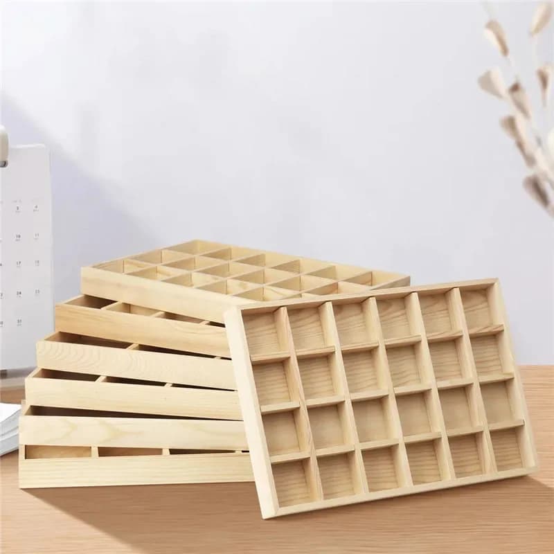 Houten Sieraden Organisator Dienbladen Oorbellen Ring Ketting Sieraden Opslag Stand Display Houder Dozen Verwijderbare Houten Latje Spacer