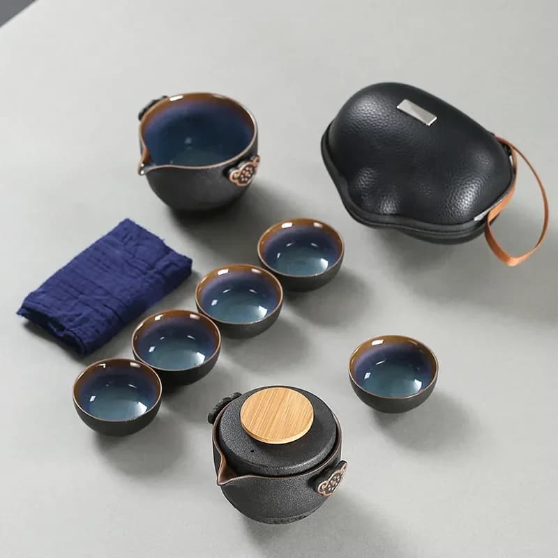 Draagbare Hoogwaardige Chinese Thee Reizen Thee Set Kung Fu Teaset Keramische Theepot Porseleinen Teaset Gaiwan Theeceremonie Kopjes Thuiscadeau