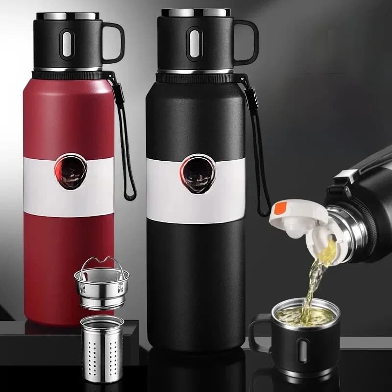 Thermofles Thermische mok Roestvrijstalen waterbeker Thermoskan Grote capaciteit Houdt koud Drinkgerei Tumbler Geïsoleerde thermoskan Reizen