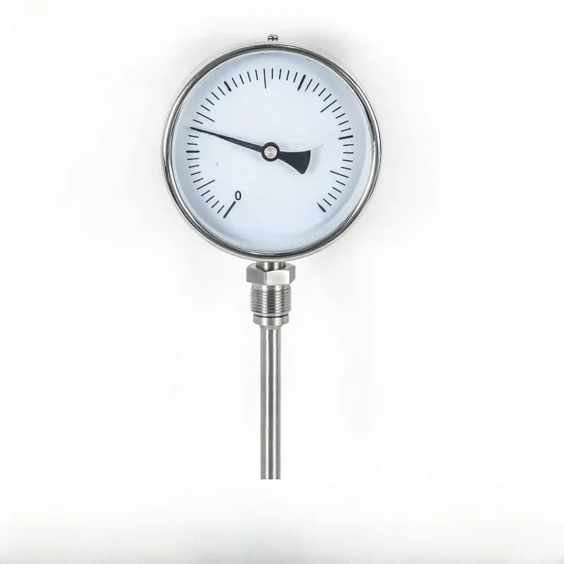 100Mm Bimetalen Thermometer Roestvrijstalen Diameter Axiale Boiler Pijp Geroosterde Eend Industrie Thermometer