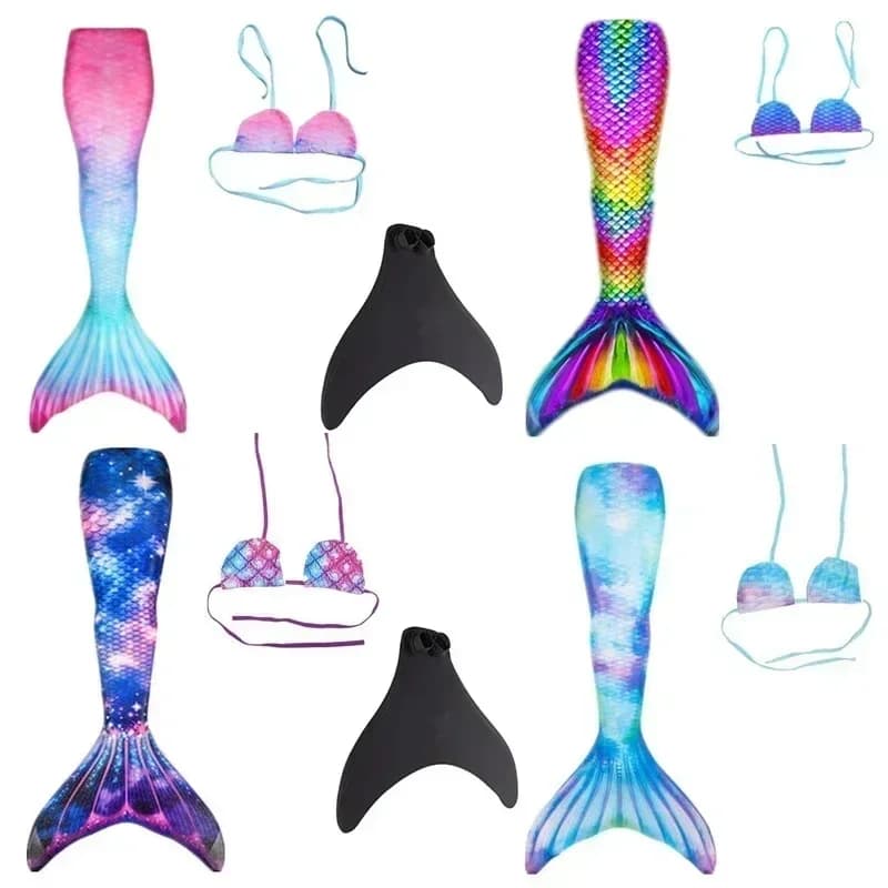 2024 Nieuwe Kinderen Volwassen Zwemmen Zeemeerminstaart Meisje Moeder Cosplay Zeemeermin Kostuum Kinderen Party Gift Fantasie Badpak Met Monofin Fin