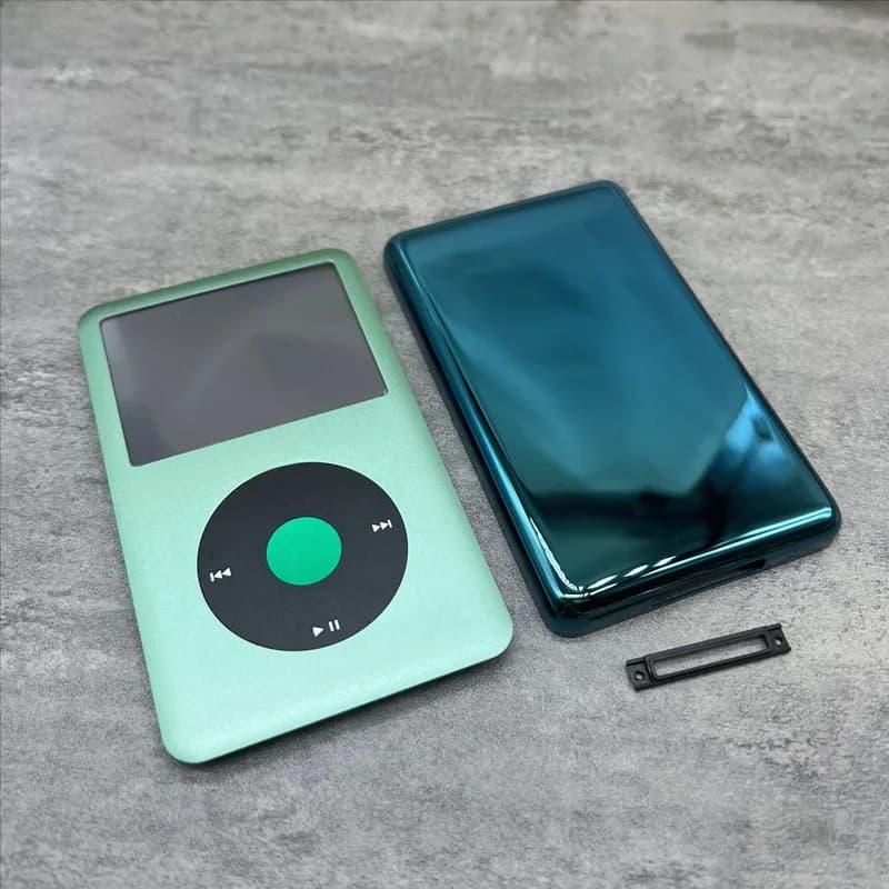 lichtgroen front faceplate achterkant behuizing zwart klikwiel middenknop bezel voor iPod 6e 7e klassieke 80gb 120gb 160gb