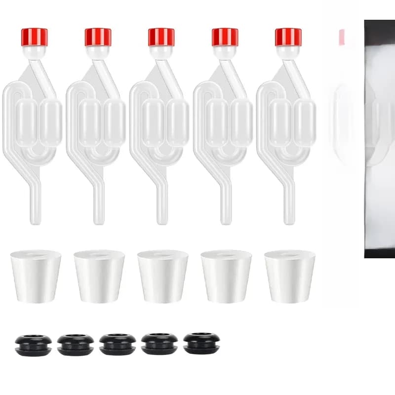 S-Vorm Luchtsluizen, Homebrew Bubble Luchtsluis Carboys Stopper Vergister Afdichtingsklep met Food Grade Grommets Wijn Maken Apparatuur