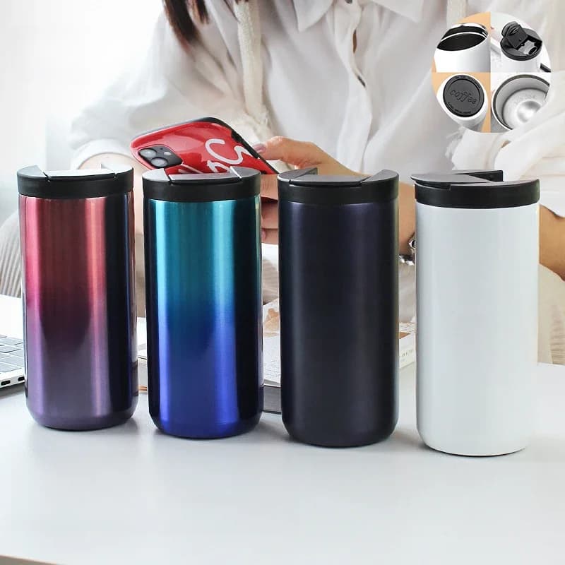 400ML Rvs Koffie Thermosfles Thermische Mok Lekvrij Auto Thermosflessen Koffiekopje Reizen Draagbare Geïsoleerde Flessen