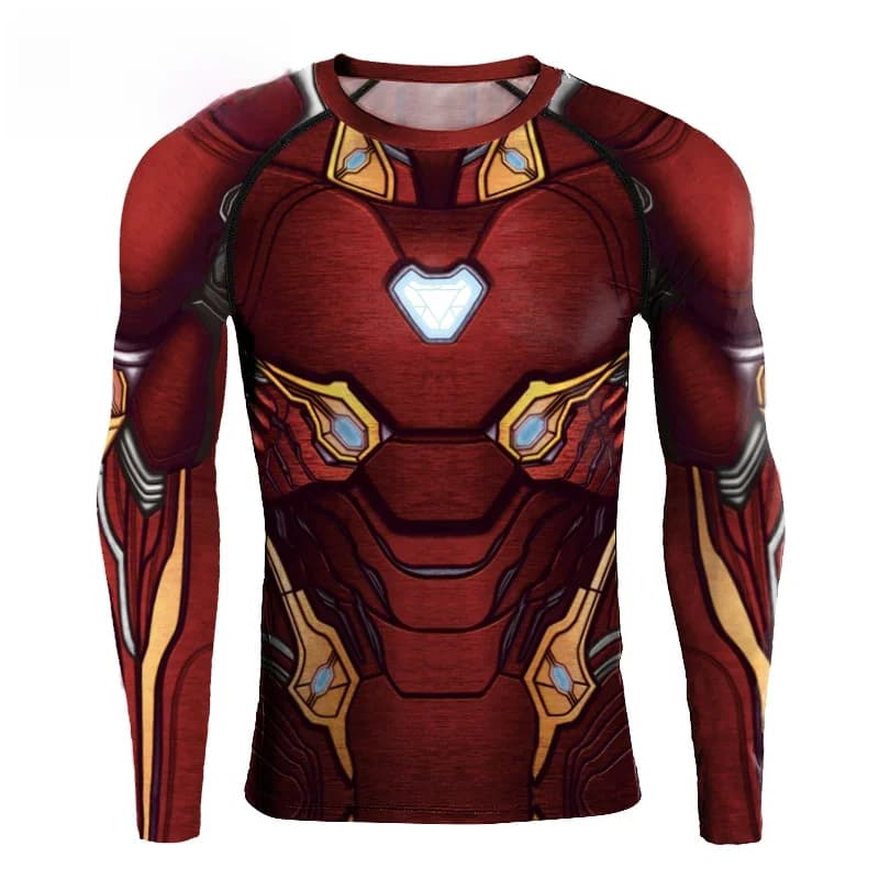 [Je bent mijn geheim] Anime superheld cosplay kostuum lange mouwen pantserprint compressieshirt workout fitness zomerkleding