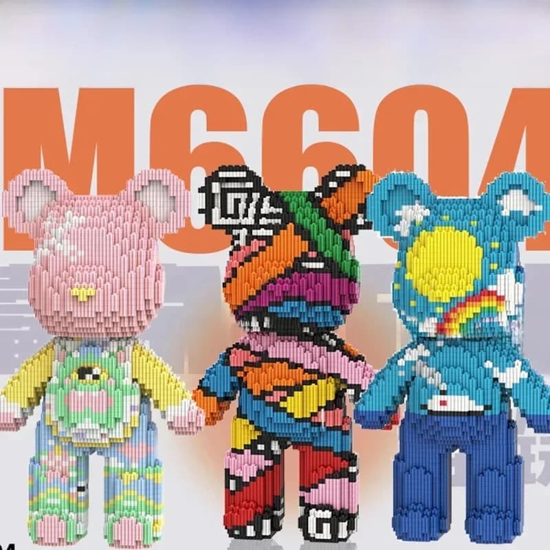 Hot 3D Kawaii Beer Model Micro Diamond Bouwsteen Met Licht Ontwikkelingssteen Speelgoed Voor Jongens Kids Kinderen Verjaardagscadeautjes