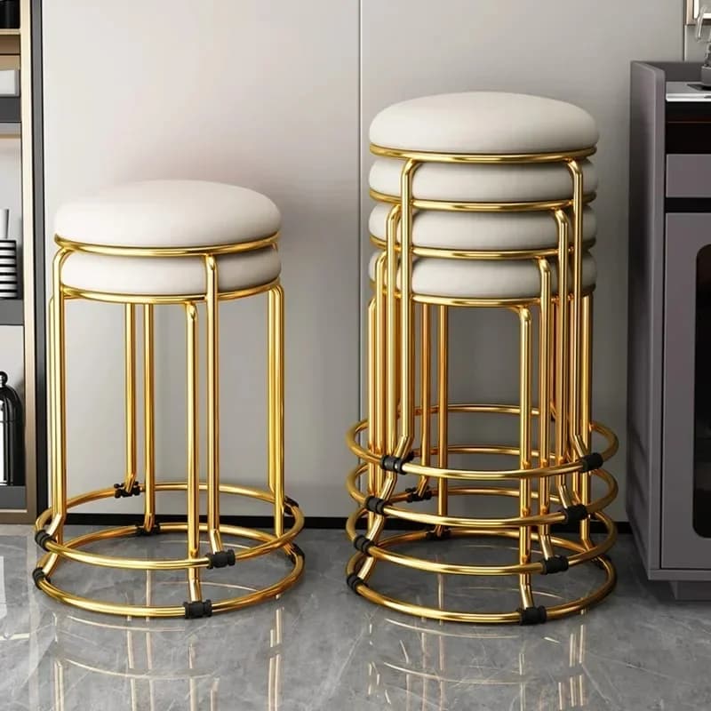 Lichte Luxe En Minimalistische Huishoudelijke Ronde Stoelen Stapelbare Reservestoelen In Restaurants En Technologie Stoffen Stoelen
