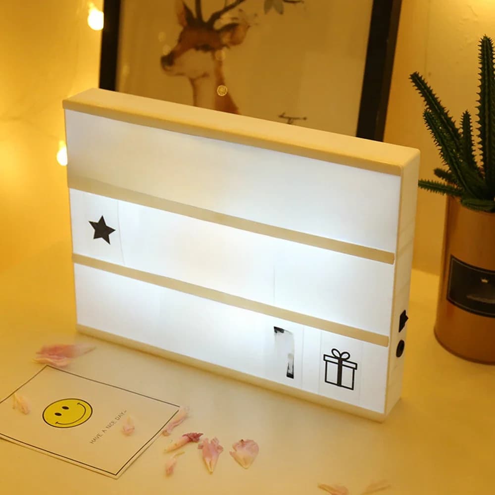 A4 A5 A6 Diy Letters Led Combinatie Licht Doos Nachtlampje Usb/Aa Batterij Aangedreven Symbool Kaarten Tafellamp message Board