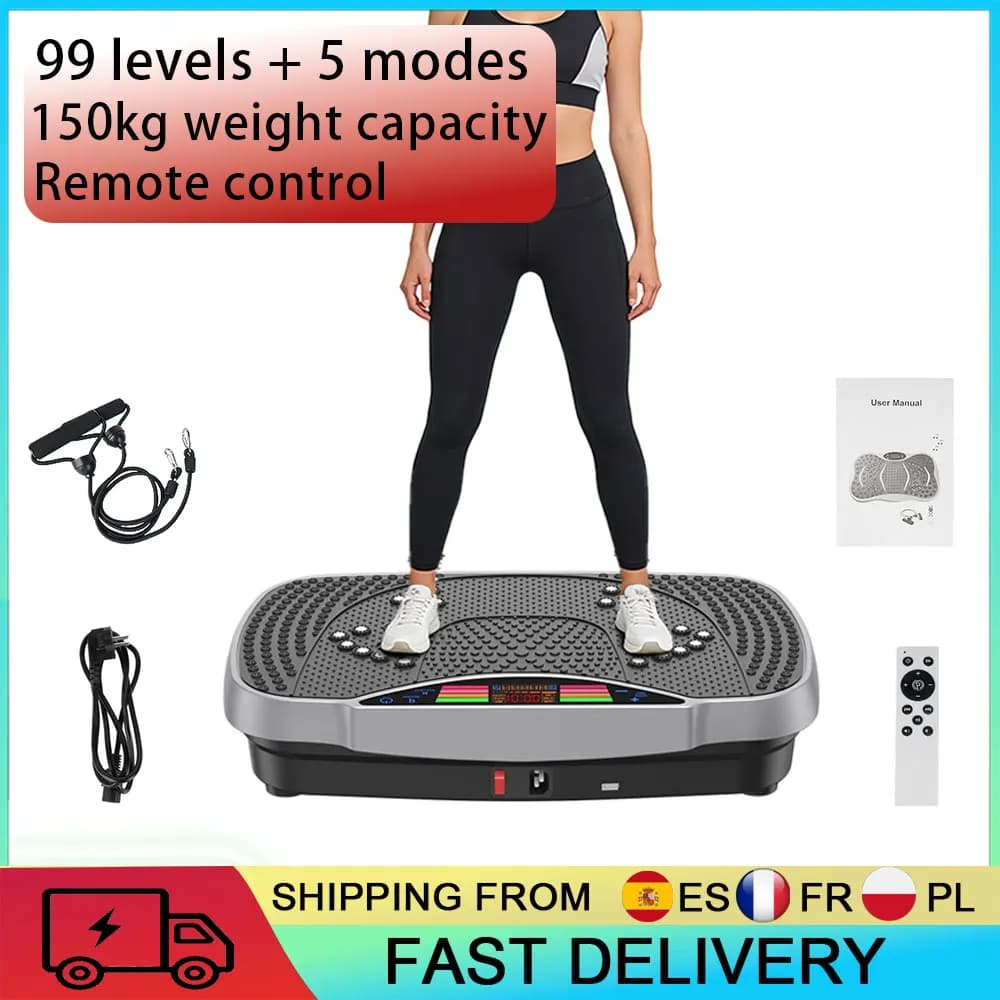 Trilplaat fitnessapparaat voor thuisfitness met 99 standen, stille motor, 150 kg draagvermogen, LCD-scherm, afstandsbediening en trainingsplatform