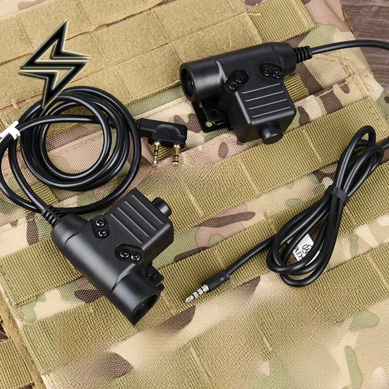 Militaire Nieuwe U94 Tactische Ptt Voor Wadsn Headset Comtac Earmor Kopieer Koptelefoon Outdoor Jacht Ptt Fit Baofeng Kenwood Plug Airsoft