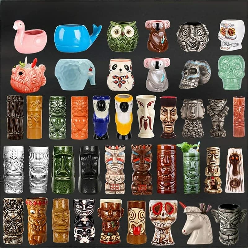 Tiki Mok Hawaiiaanse Cocktail Cups Creatieve Keramische Grappige Cup Tiki Mokken Bier Drank Mok Wijn Mok Bar Gereedschap Cadeau Voor Vrienden