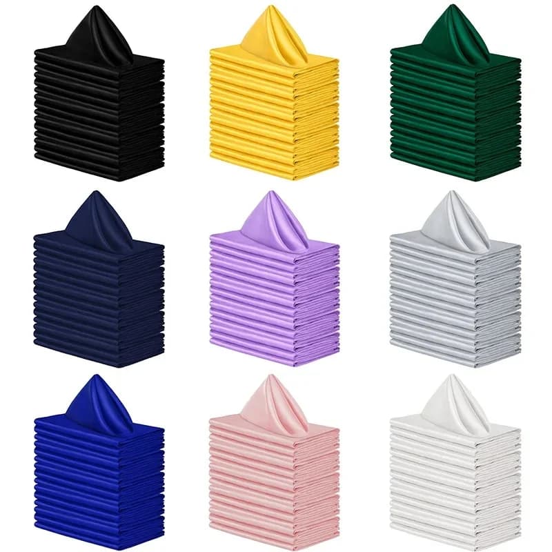 50 Stuks Satijnen Servetten Zachte Diner Servetten 43*43 Cm Vierkante Servetten Voor Restaurant Bruiloften Feest Diner decoratie