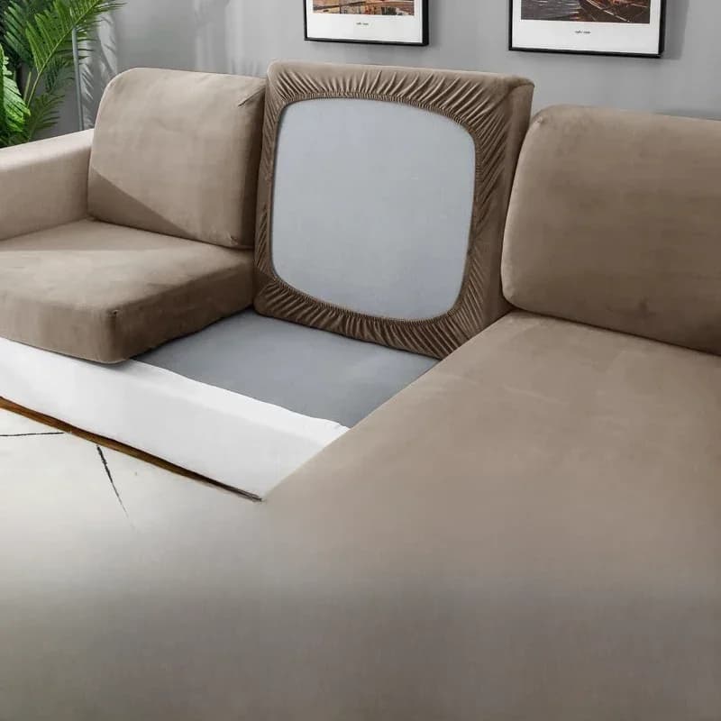20 effen kleuren dik fluwelen bankstoelhoezen pluche bankkussenhoezen elastische hoes all-inclusive bankhoes eetkamer