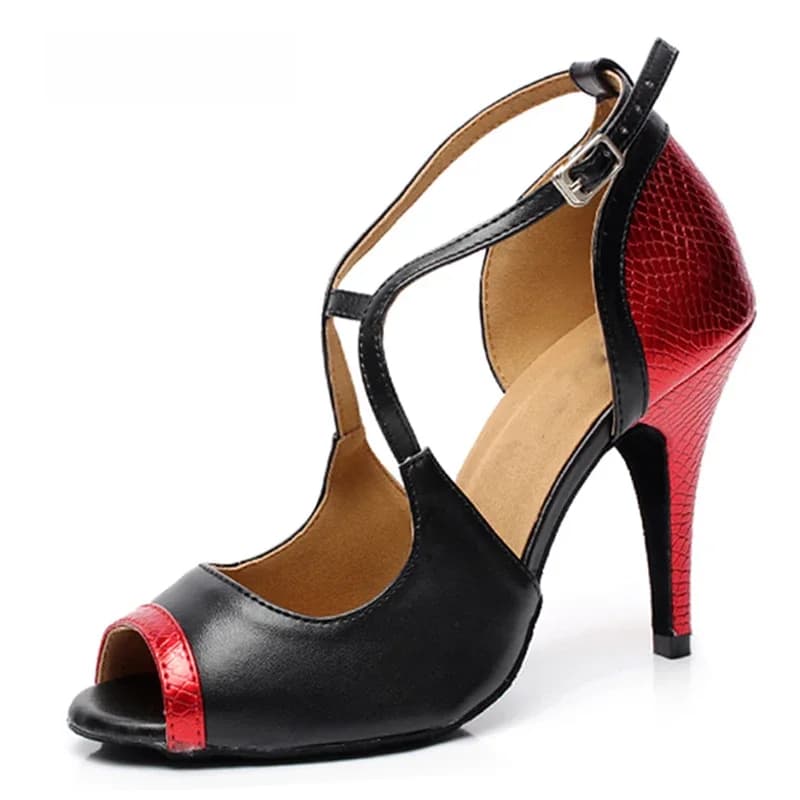 Latin Dans Schoenen Voor Vrouwen Tango Salsa Dans Schoenen Voor Meisjes Hoge Hakken 10Cm Goud Rood Zomer Sandalen Voor vrouwen Dansschoenen