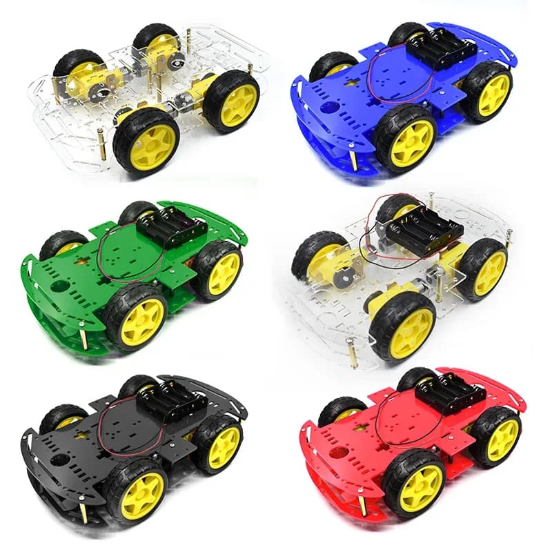 Smart Car Kit 4WD Smart Robot Car Chassis Kits Auto Met Snelheid Encoder En Batterij Doos Diy Elektronische Kit Voor arduino