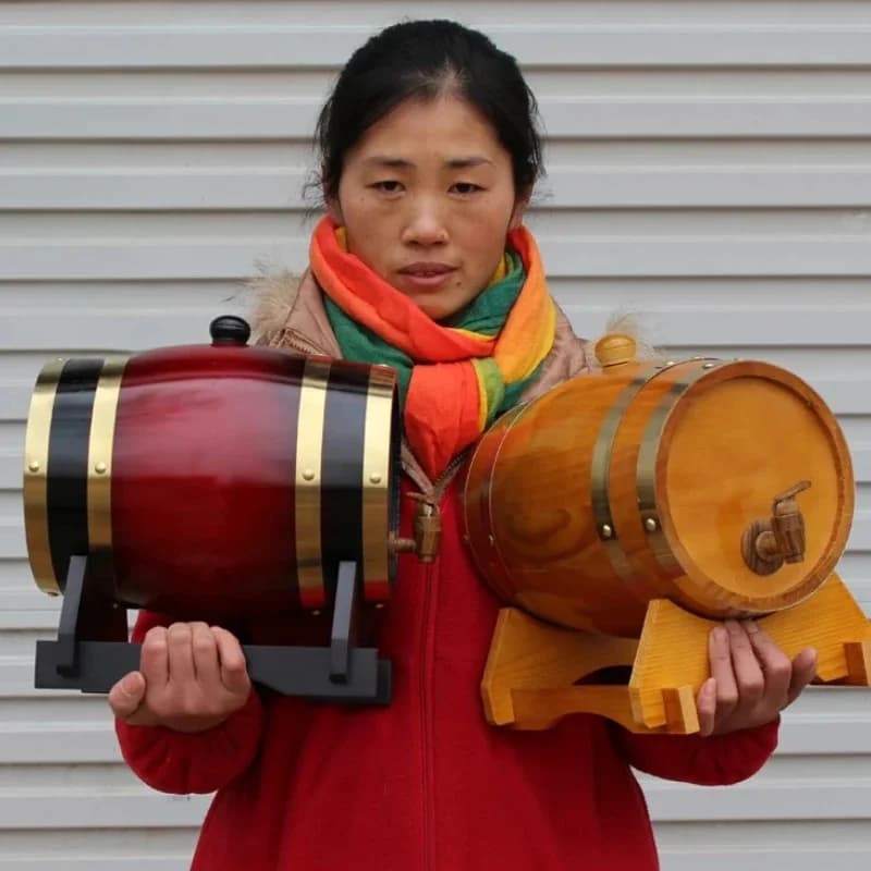 Vintage eiken wijnvat 3-liter houten vat dennenboom whisky en rum opslag klassieke wijnvat rustieke drank