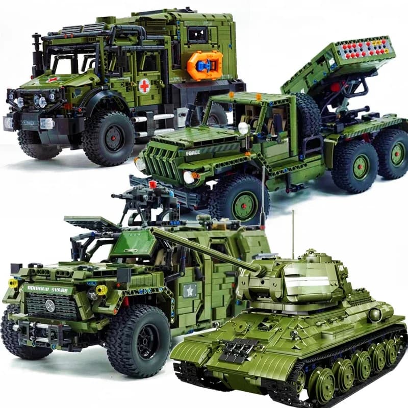 Technische RC Warrior Terreinwagen Bouwsteen Militaire Gepantserde Auto Model Bricks WW2 Soldaat Speelgoed Voor Kid Gift MOC