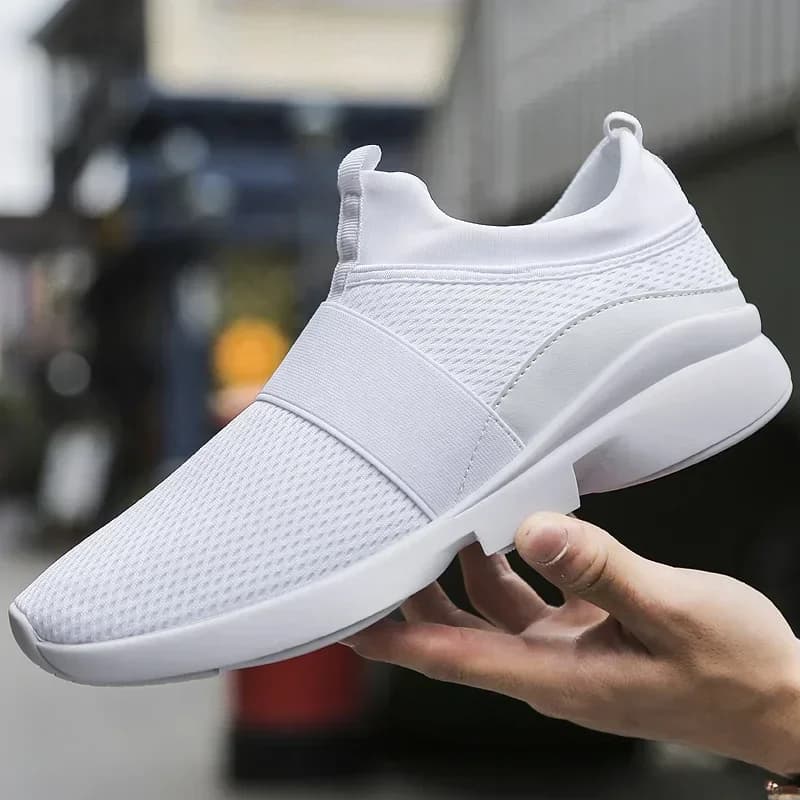 2024 Mannen Casual Schoenen Sneakers Mode Loafers Comfortabele Mesh Heren Schoenen Schoeisel Lichtgewicht Wandelschoenen Wit Maat 46