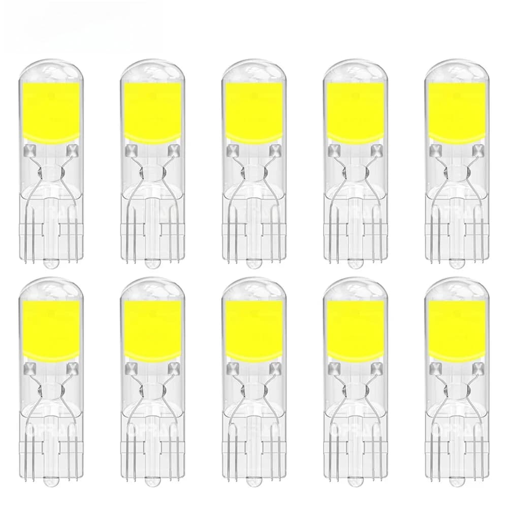 Oprah 10 Stuks T10 Led Lampen W 5W Saffier Cob Led Drive-Free Auto Gloeilamp Super Heldere Wig Dome Leeslamp Kentekenplaat Lamp