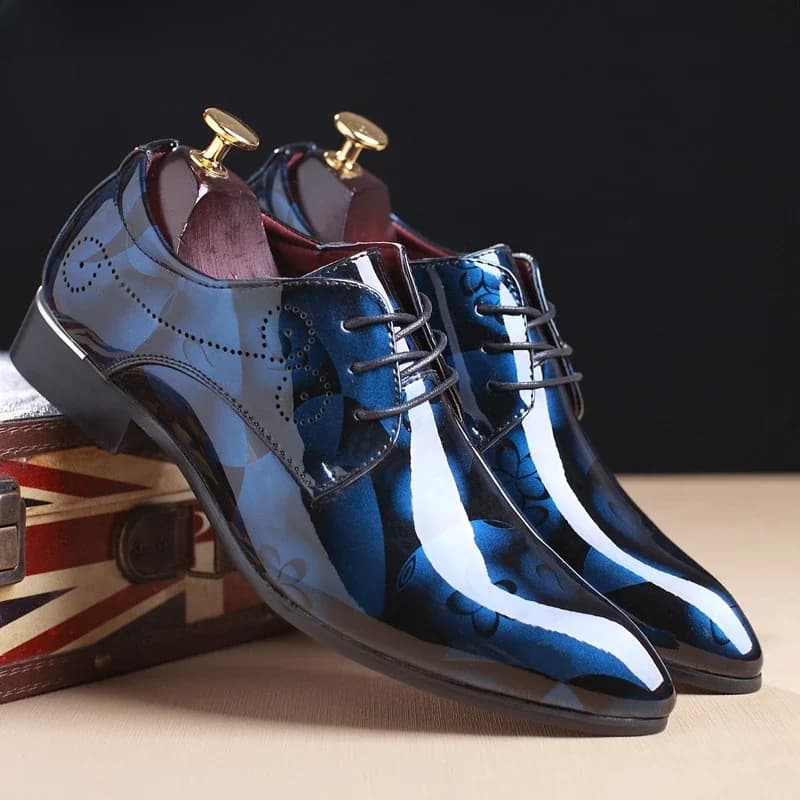 Kantoor Mannen Jurk Schoenen Bloemenpatroon Mannen Formele Schoenen Lederen Luxe Mode Bruidegom Trouwschoenen Mannen Oxford Schoenen Jurk 37-50