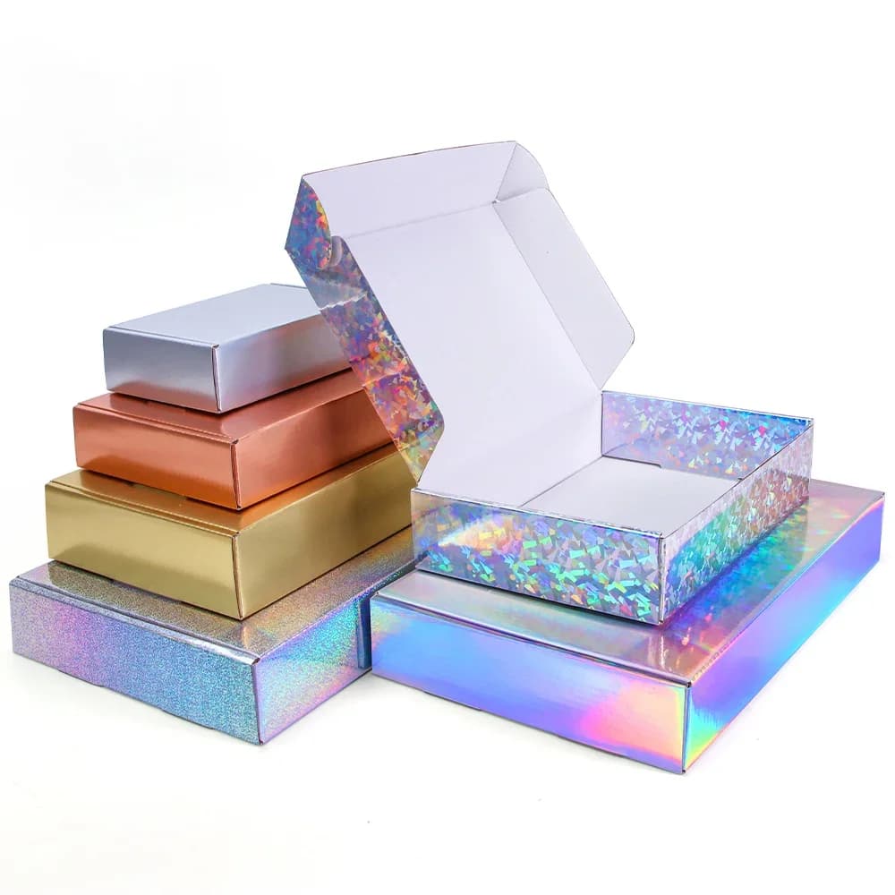 Laserkarton groothandel kleurverpakking goud kleine geschenkdoos pruik blanco 3-laags golfkarton