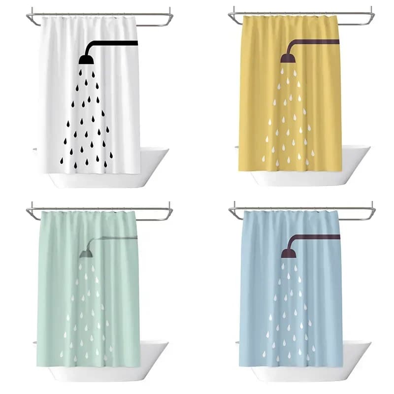 Nordic Modern Minimalistisch Polyester Waterdicht Douchegordijndoek Scheidingswand Douchegordijn Badkamerbenodigdheden Om 12 Haken Te Verzenden
