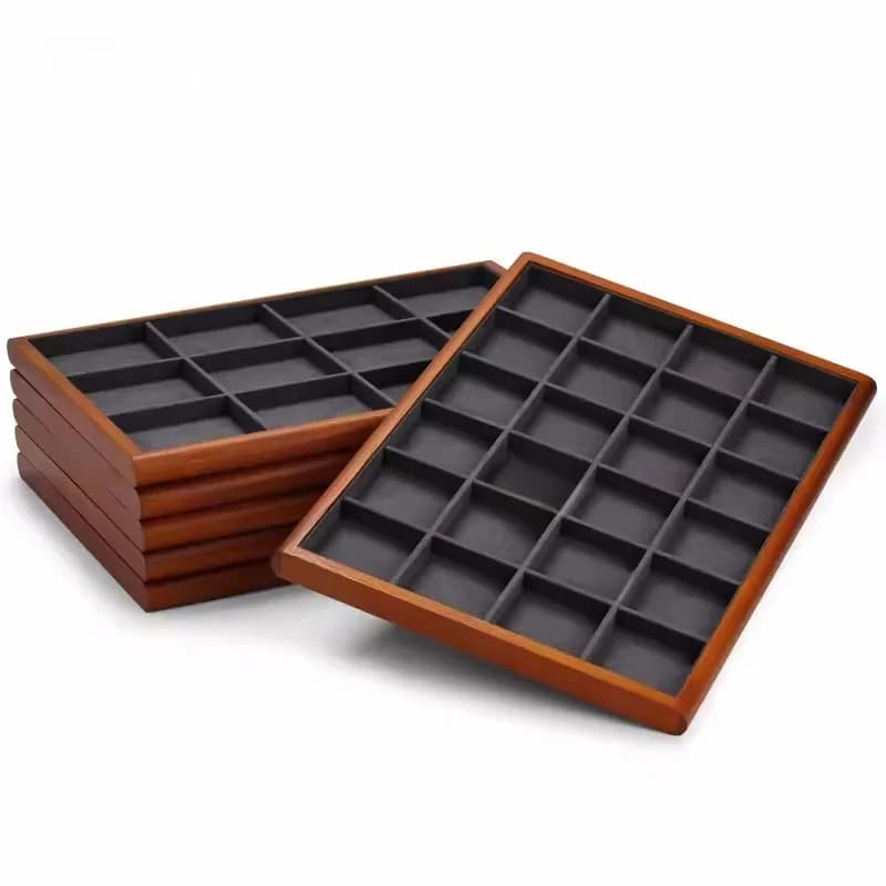 Oirlv Retro Houten Ring Dienblad Oorbellen Dienblad Armband Hanger Ketting Dienblad Sieraden Winkel Rekwisieten Display Organizer Showcase