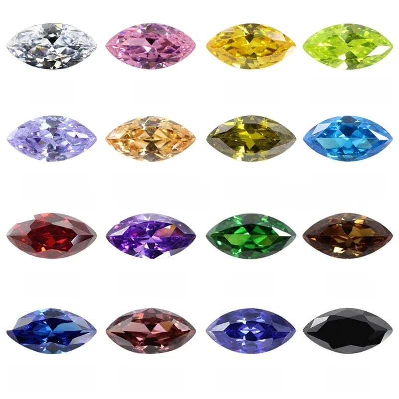 5A Marquise Vorm Zirconia Steen Veelkleurig Briljant Geslepen Losse CZ Synthetische Edelstenen Kralen Voor Sieraden
