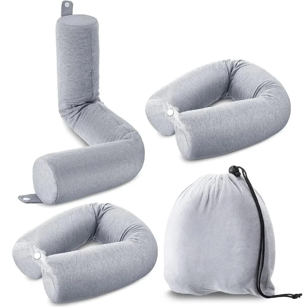 Twist Memory Foam Reiskussen Nekkussens met opbergtas Kin Schoudersteun voor slaapbed Reizen Trein Kantoor Thuis