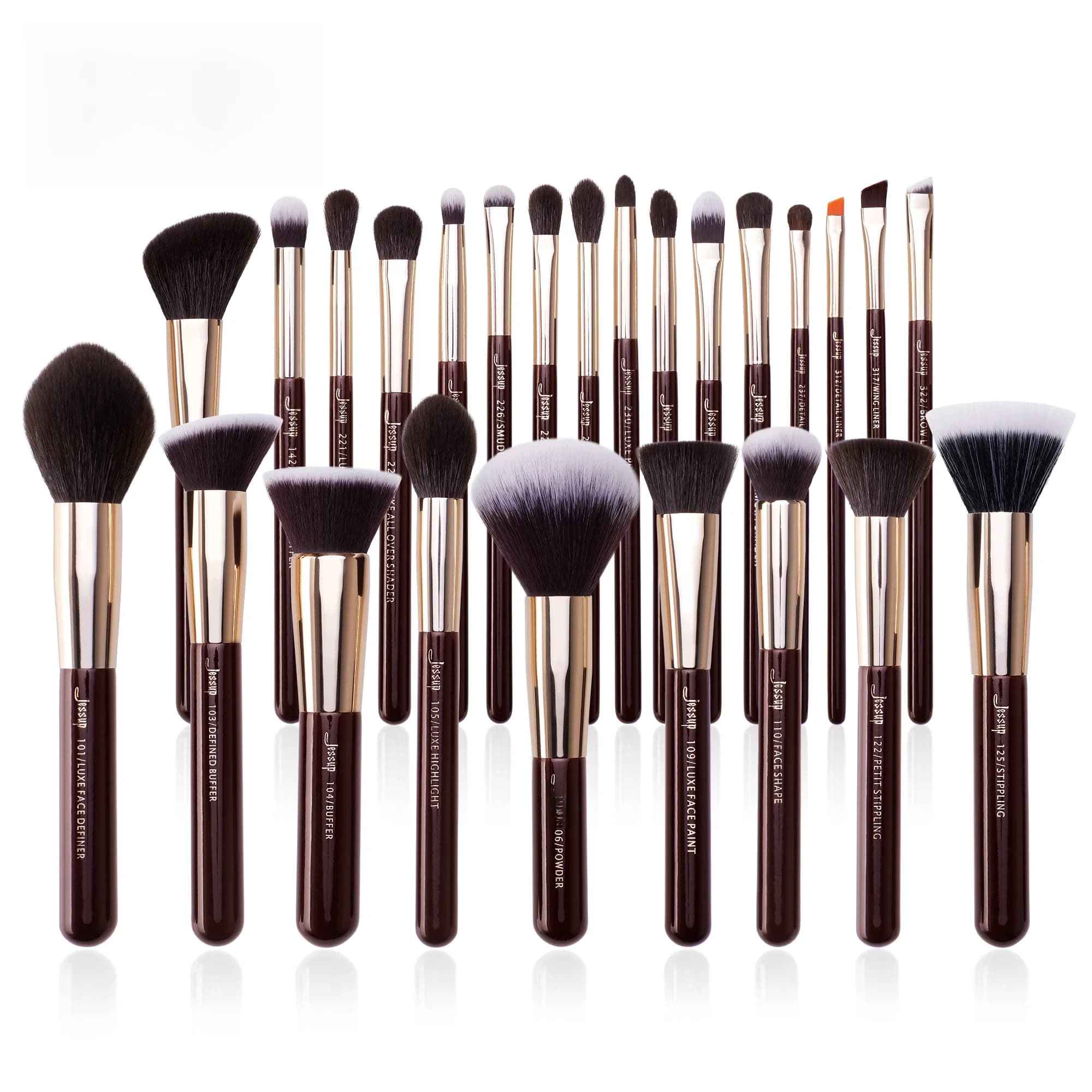 Jessup Make-Up Kwasten Set Professionele Natuurlijke-Synthetisch Haar Make-Up Borstel Foundation Poeder Contour Oogschaduw 15-25 Stuks