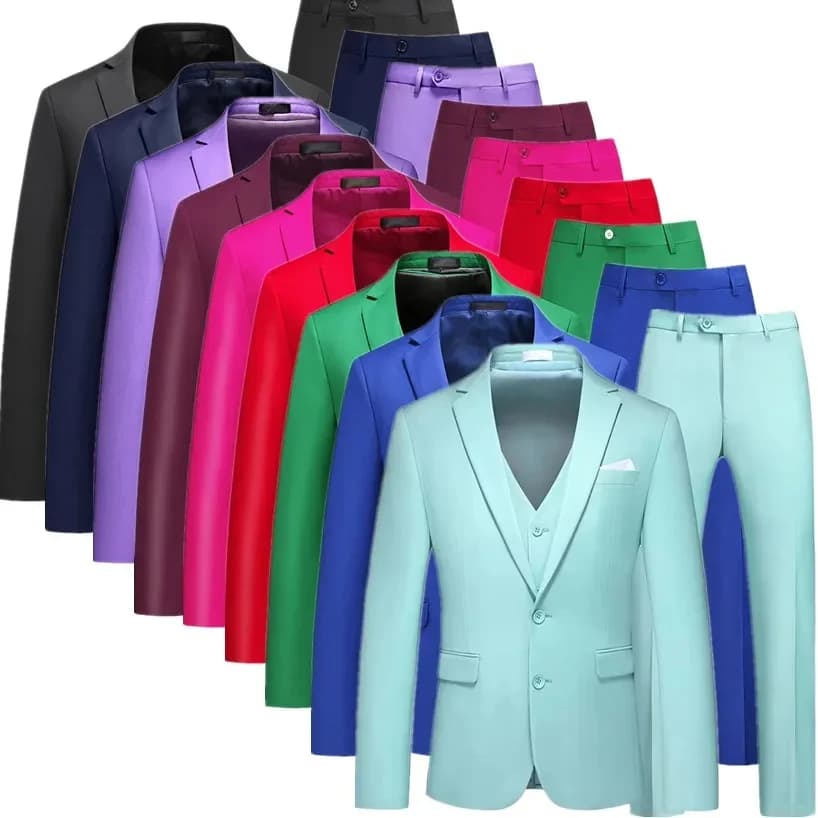 2026 Nieuwe Heren Groen Pak 3 Stuks (Jas + Broek + Vest) Zwart Grijs Rood Terno Masculino Mode Slanke Kostuum Homme Aziatische Maat M-6XL