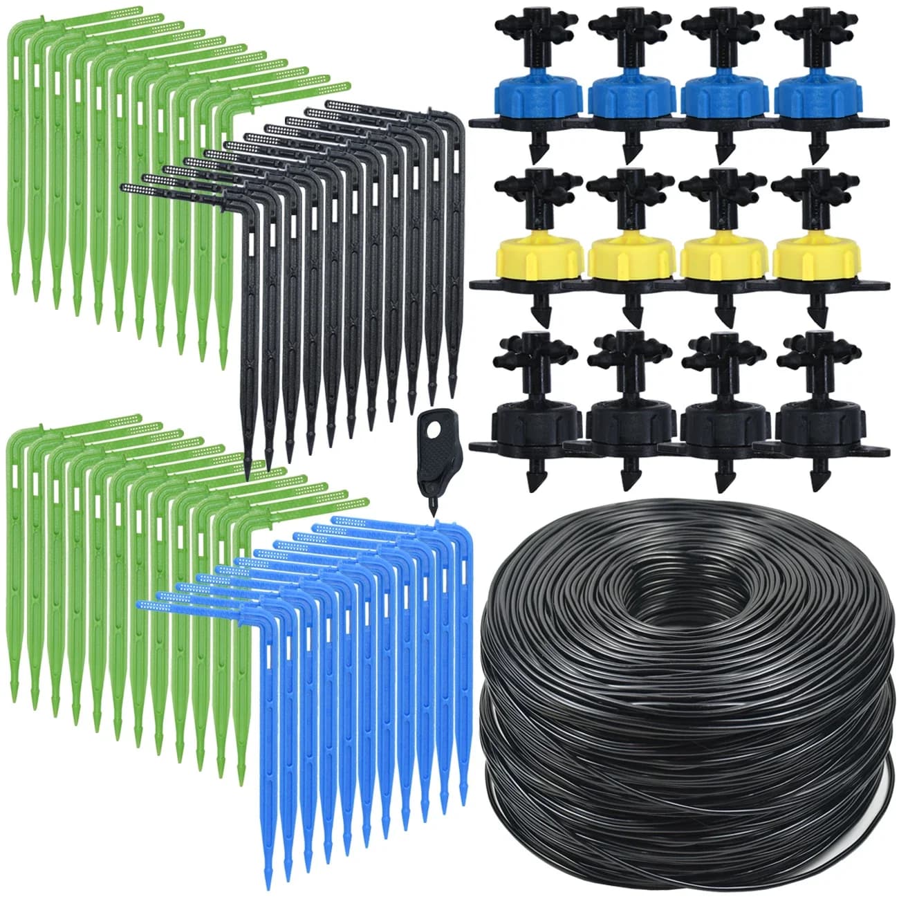 Kas Bocht Pijl Druppelirrigatie Bevloeiing Kit 2L 4L 8L/H Dropper 3/5Mm Slang 4-Weg 2-Way Connector Pot Bonsai Tuin