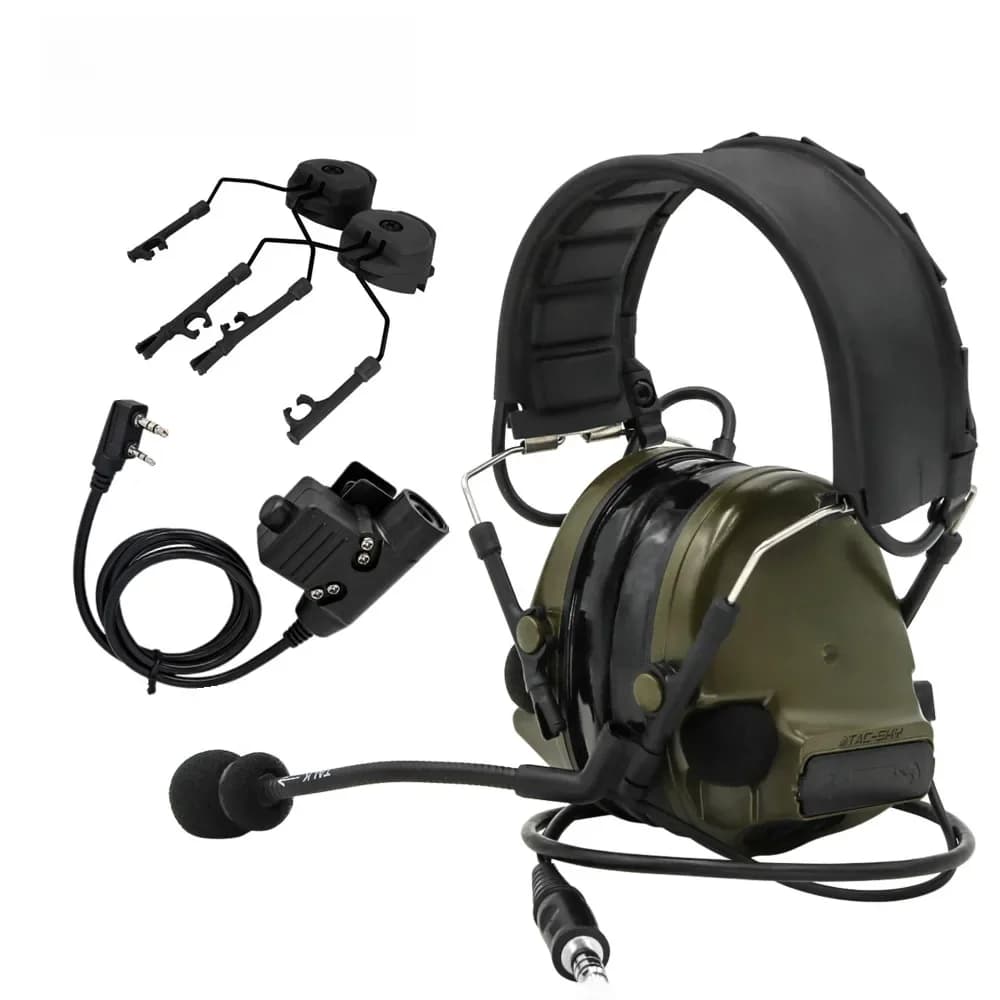 TAC-SKY COMAC III Gehoorbescherming Geluidsversterkende tactische hoofdtelefoon met U94 PTT en ARC Helmmontageadapter