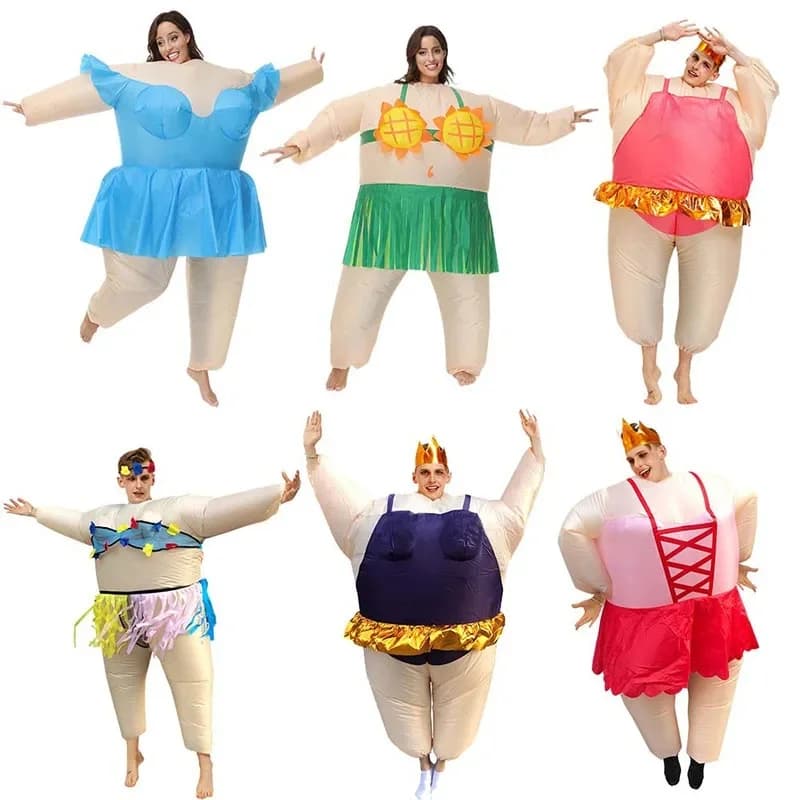 Halloween Carnaval Ballet Kostuum Volwassen Opblaasbaar Pak Sumoworstelaar Opblaas Outfit Cosplay Feestjurk voor Mannen Vrouwen ﻿