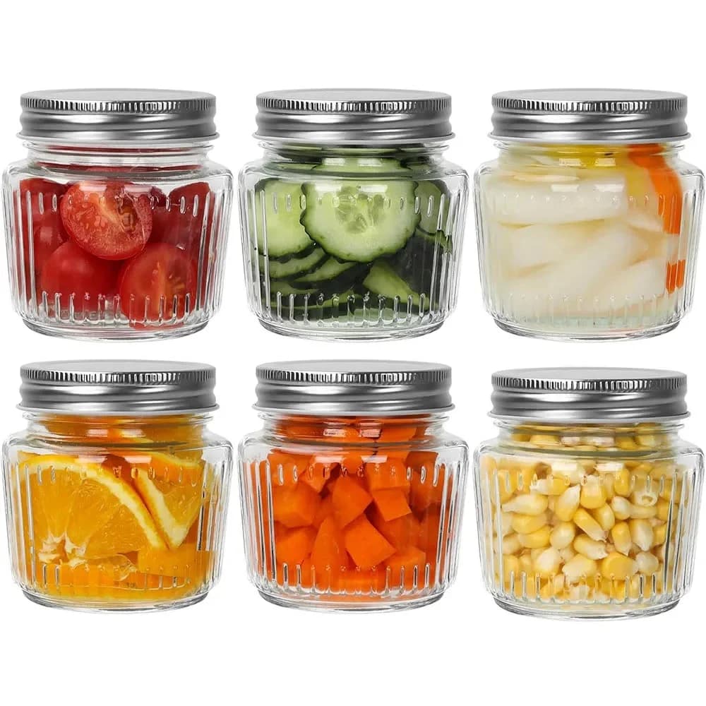 Glazen Mason Jars met deksels-5/8oz Vintage inblikkende potten, augurkpotten voor gelei, jam, honing, augurken, specerijen, conserver voor thuisopslag