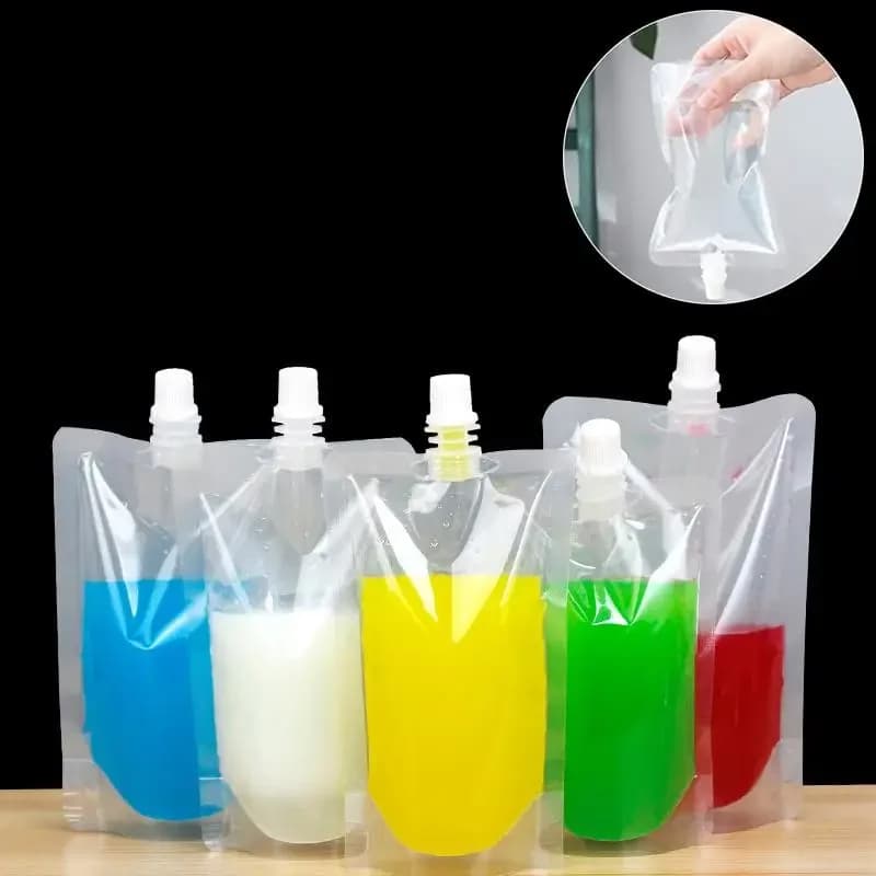 100Ml ~ 500Ml Herbruikbare Drinken Zakjes Zakken Transparant Stand Up Tuit Drank Zakken Container Party Bruiloft Vruchtensap bier