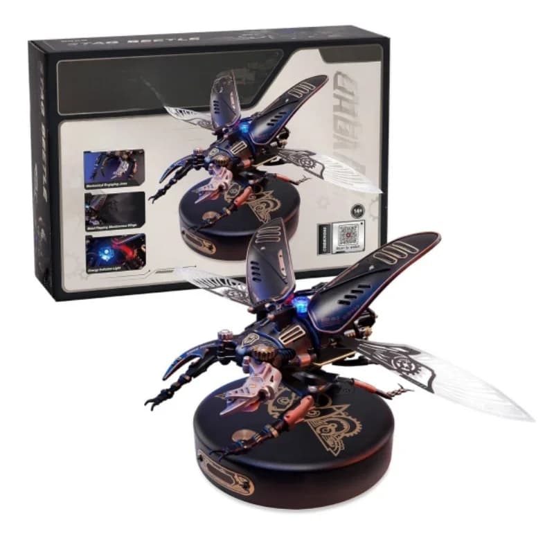 Robotime Rokr Stag Kever Metal 3d Puzzels Games Punkstijl Cadeau Voor Verjaardag Eenvoudige Montage Mechanisch Ontwerp Diy Speelgoed-Mi03