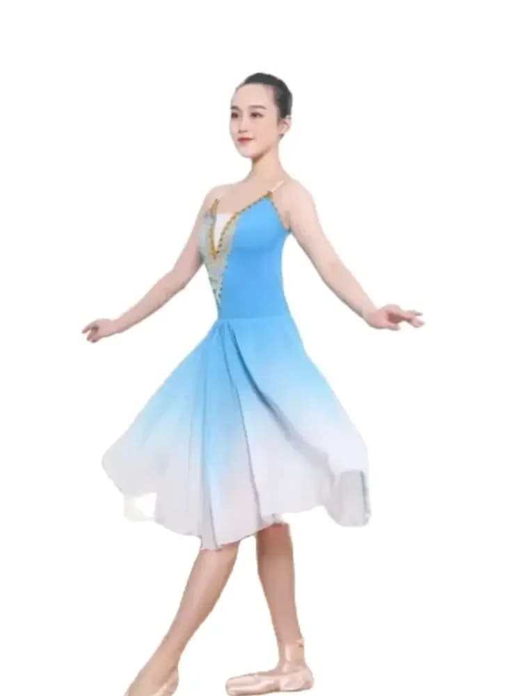 1 stks/partij Lange Volwassen Ballet Tutu Jurk Moderne Danskostuums Tutu Ballerina Chiffon meisje Ballet Jurk