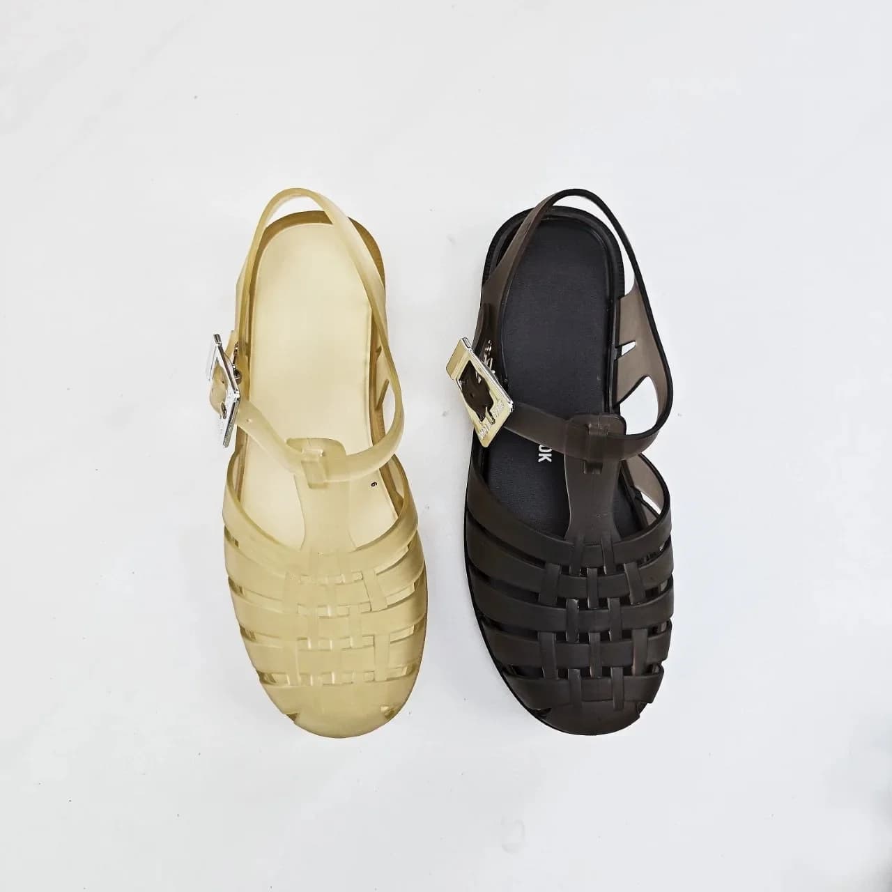 Mini Melissa Retro Merk Vrouwen Zomer Platte Sandalen Meisje Klassieke Romeinse Ronde Kop Holle Geweven PVC sandalen Dames Strand Schoenen