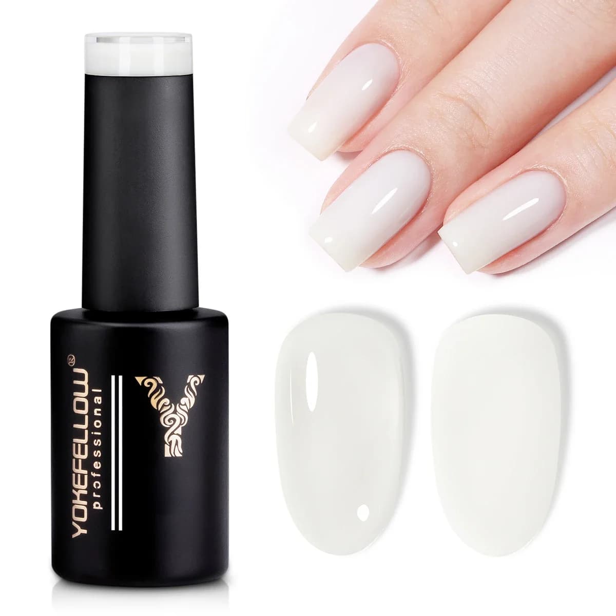 YOKEFELLOW 10ML-YZ01 Witte Jelly Gel Nagellak Sheer Nude Roze Gel Polish Kristal Transparante Gel Polish Kit Nagel Art Lak