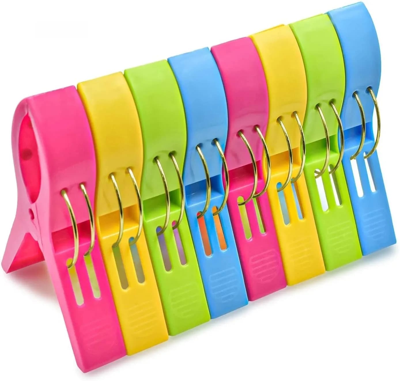 Strandhanddoekclips Stoelclips Handdoekhouder, Plastic wasknijpers Hangende clipklemmen, geel, blauw, groen, rood