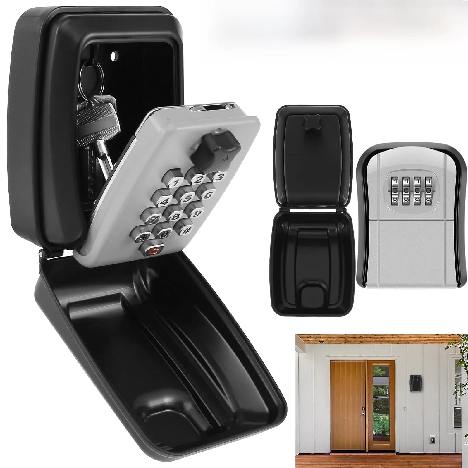 Key Lock Box Wandmontage Geheime Code Beveiligingssleutelkluis Geheime Organizer Box Geen sleutel Thuiskantoor Weerbestendige veilige sleutelhouder